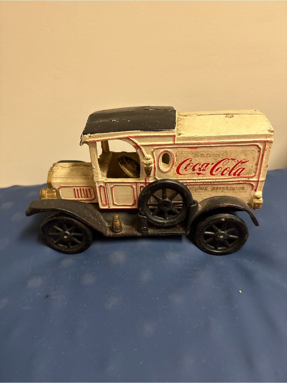 Coca Cola Cream and Black Retro Toy Delivery Truck